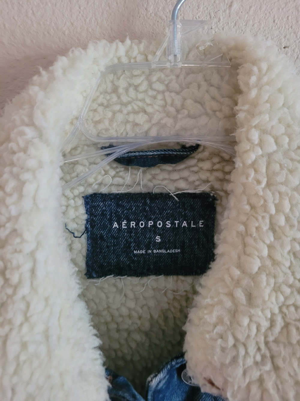 Aeropostale Sz Small Sherpa Lined Denim Jacket - Picture 6 of 8